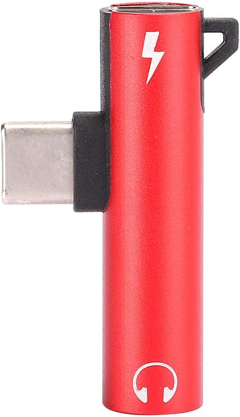 2Pcs USB TypeC to 3.5mm Female Headphone and Charger Adapter, 2 in 1 USB C to Audio Jack Fast Charging Cable for TypeC Mobile Phone (Red)......