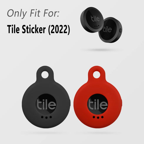 Geiomoo Silicone Cover Compatible with Tile Sticker 2022, Protective Case with Carabiner (2 Pack Red+Black)...
