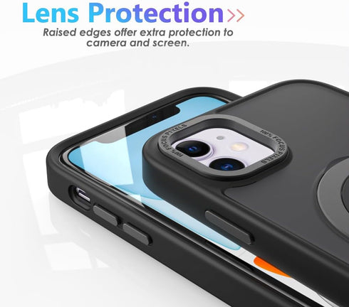 Puxicu Magnetic for iPhone 11 Case, Magnetic Invisible Stand, Compatible with MagSafe, Slim Hard Design, Shockproof, Drop Protection, Black...