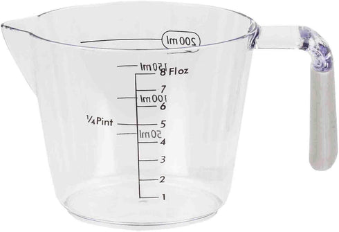 Home Basics 3 Piece Plastic Measuring Cup Set with Rubber Grip Handles, Clear...