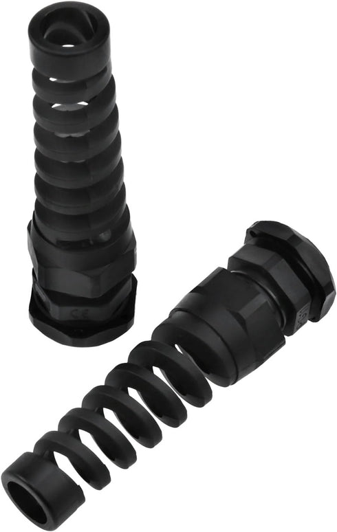 Lovelysp Plastic Flex Spiral Strain Relief Protector IP68 Waterproof M18 PG11 Plastic Cable Gland Connector for 5-10mm Thread -4PCS...