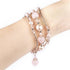GEMEK Compatible With Apple Watch Band 38/40/41mm Rose Gold Women Pearl Bracelet Strap, Fashion Handmade Elastic Agate Replacement for iWatch Band...
