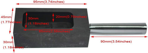 OTOOLWORLD Gold Silver Graphite Ingot Mold Mould Crucible for Melting Casting Refining with Metal Bar (500g)...