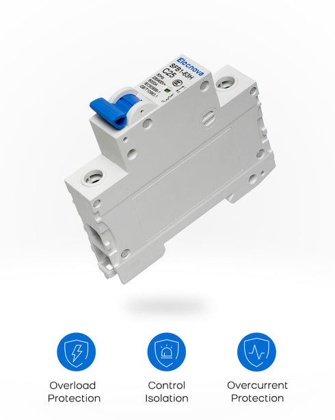 6-63A Miniature Circuit Breaker, AC 1 Pole 230V 50 amp Breaker, DIN Rail Mounted Circuit Breakers, Overload, Short-Circuit Tripping, MCB, 110V / 1...