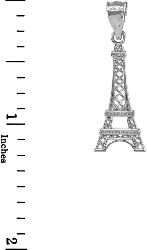 Fine 925 Sterling Silver Eiffel Tower Charm Pendant...