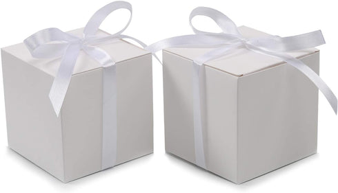 COTOPHER 60pcs Small Gift Boxes, Favor Boxes 2x2x2 inches Paper Gift Boxes with Ribbons Candy Box for Wedding Favors Baby Shower Bridal Shower Bir...