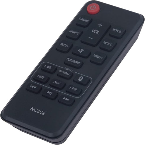 NC302 NC302UH RTNC302UH Replace Soundbar Remote Control fit for Sanyo Sound Bar Speaker Home Theater System FWSB426F FWSB426FA NC306 NC306UH sub f...