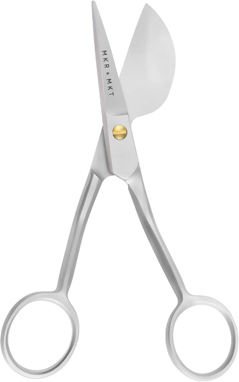 Applique Pelican Duckbill Blade 5.8 Inch - Double Bent Curved Offset Handle Scissors with Pouch Sleeve for Embroidery, Fabric, Thread, Knitting, S...