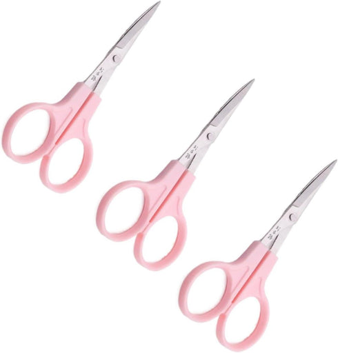 Embroidery Curved Scissors, 3 Pcs, Stainless Steel, for Cross Stitch, Sewing, Crafting, Dressmaking, Pink...