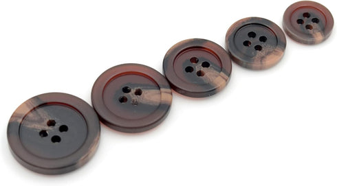 20PCS Resin Round Buttons Craft Sewing Snaps 4 Holes Handmade DIY Accessories (Brown, 20mm)...