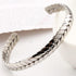Jude Jewelers Stainless Steel Braided Woven Classic Plain Open Cuff Bangle Bracelet...