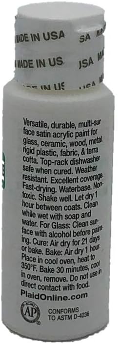 Apple Barrel Satin Acrylic Multi-Surface Paint Set - Black and White (2 Ounces Each)...
