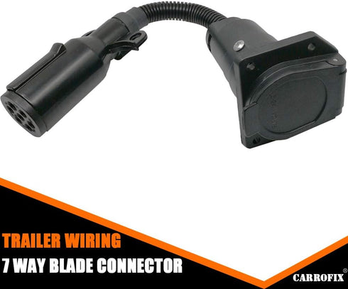 7 Pin Round to 7 Way RV Blade Trailer Adapter Wiring Connector...