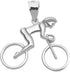 Female Cyclist Sports Charm Pendant in 925 Sterling Silver...