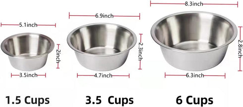 Stainless Steel Pet Bowls Set - Dog Bowls for Large Dogs, 49 OZ Food and Water Dishes, Set of 2...