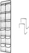 1 Pack 12 Clear Crystal Pockets Large Hanging Shoe Organizer Over The Door Shoe Rack for Closet Door Storage Shoe Holder Hanger, 2 Hooks, White (5...