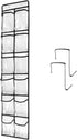 1 Pack 12 Clear Crystal Pockets Large Hanging Shoe Organizer Over The Door Shoe Rack for Closet Door Storage Shoe Holder Hanger, 2 Hooks, White (5...