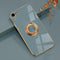 EYZUTAK Electroplated Magnetic Ring Case, 360 Rotation, Metal Finger Ring Holder, Soft Silicone Cover for iPhone SE(5G) 2022, iPhone 7/8/SE 2020 -...
