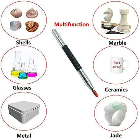 3Pcs DIY Ceramics Engraving Tool Durable Anti Slip Handle Lettering Alloy Tip Double End Etching Pen Scriber Marking Engraving Tools...