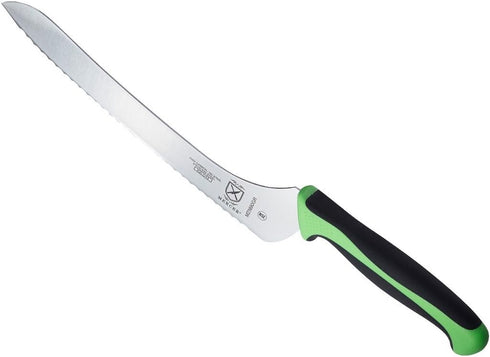 Mercer Culinary Millennia Colors 9-Inch Offset Wavy Edge Bread Knife, Green...