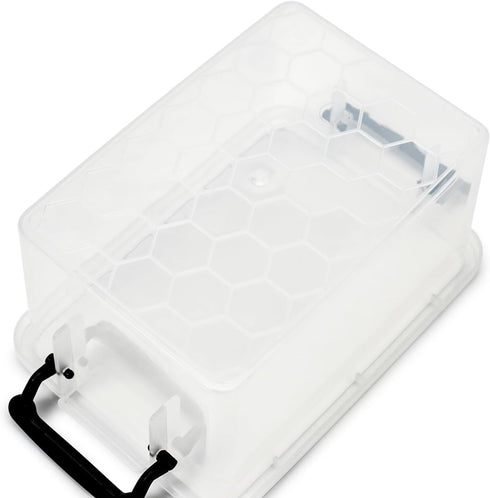 EZOWare Small Clear Plastic Lidded Storage box, 0.7 Quart Small Baskets Organizer Bin Boxes with Lids - 6x4x3 inch, 6 Pack...
