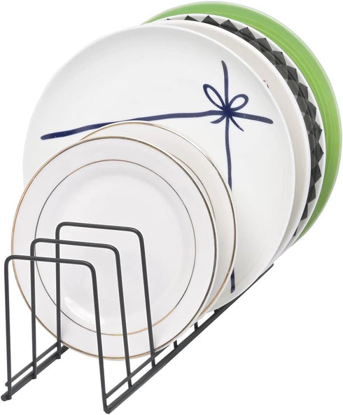 Cutting Board Organizer, 2 Pack Pot Lid Organizer, Kitchen Rack for Plates, Bakeware, Pots & Pans Serving Trays, Reusable Containers in Cabinet Pa...