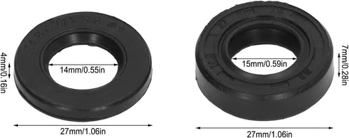 Engine Oil Seal, 2 Pcs Rubber Oil Seal Motorized Bike Parts for 49cc 50cc 66cc 80cc 2 Stroke Engine...