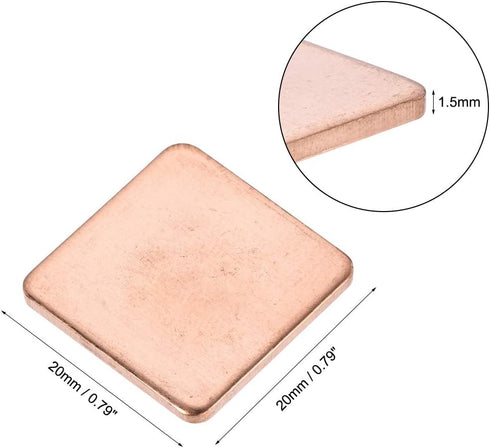 uxcell Flat IC Chipset Thermal Copper Heatsink for CPU GPU 20 x 20 x 1.5mm 10pcs...