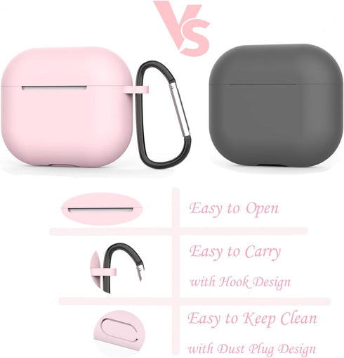 Airpods 3rd Generation Case Cover: 3rd Generation Apple Airpods Case Soft Silicone Protective Cover with Keychain Hook?Waterproof 3rd Gen Airpods ...