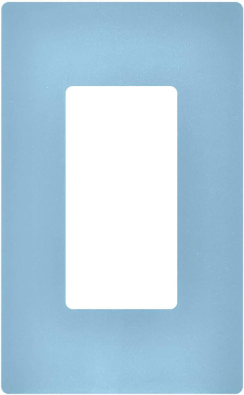 Light Blue Light Switch Cover Receptacle Outlet Wall Plate 1 Gang Screwless Decorator Wallplates Cover Home Decor H4.6xL2.9 inch...