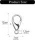200 Pieces 12x6mm Rhodium Lobster Clasp Set Lobster Claw Clasps for Jewelry Making and Bracelets for DIY Craft Earring Necklace Bracelet Pendant C...