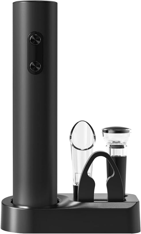 Electric Wine Opener Set, Battery Operated Wine Bottle Opener with Storage Base, Wine Corkscrew Remover, Automatic Wine Opener Accessories for Hom...