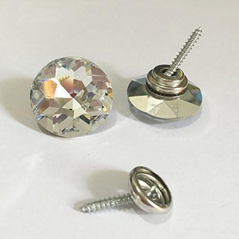 50PCS/LOT Clear Color Diamond Crystal Glass Buttons Screws Sofa Sewing Buttons Headboard Decoration Crystal Buttons Upholstery Buttons(20mm 50pcs)...