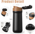 Classic Portable French Press Coffee Mug 12 oz with Carry Loop, Stainless Steel French Press Coffee Maker, BPA Free Great for Camping and Travel...