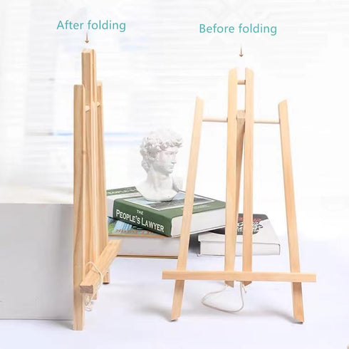 11.8" Wood Easels, Small Tabletop Display Stand, Tripod, Painting Party Easel, Kids Student Tabletop Easels for Painting, Portable Canvas Photo Pi...