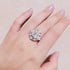 Princess Cut CZ Wedding Engagement Ring for Women Girls Big Crystal Cluster Adjustable Finger Band Rings Comfort Fit Fashion Art Deco Birthday Wed...