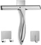 All-Purpose Stainless Steel Shower Squeegee for Shower Glass Door with 2 Adhesive Hooks, Bathroom Cleaner Tool Household Window Mirror Squeegee , ...