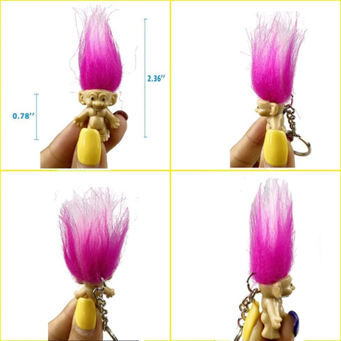 Mini PVC Vintage Lucky Troll Doll Mini Action Figures Cake Toppers Chromatic Adorable Cute Little Guys Collection, School Project, Arts Crafts, Pa...