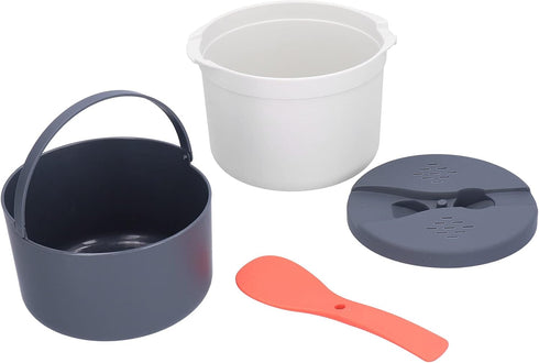 Microwave Rice Cooker,Microwave Rice and Pasta Cooker with Rice Spoon Easy Cooking or Reheating Set, Red...