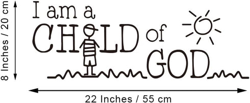 I am a Child of GOD - Carved Letters Vinyl Wall Decal Christian Quotes Art Home Décor Motto for Kids Nursery Room Lettering Stickers Decoration...