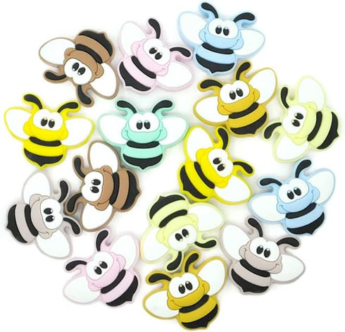 21Pcs Animal Silicone Beads Cute Bee Beads Animal Silicone Focal Beads for Jewelry Making DIY Necklaces Bracelet Keychain Lanyard Crafts Supplies...