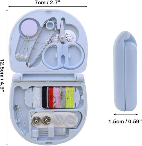MEIYOUJU AM 2 Pack Min Travel Sewing Kit DIY Sewing Supplies Portable Sewing Tool Kits Plastic Sewing Kit Box Beginner Friendly Emergency Sewing R...