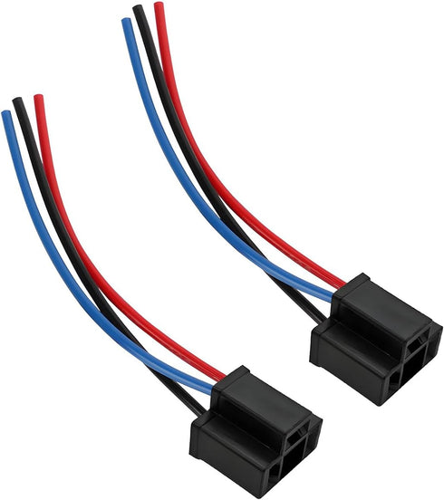 Headlight Wire Socket Connector, 2 Pcs H4 Male/Female Power Plug, 3 Wire Way Automotive Waterproof Electrical Connectors, Light Holder Wiring Pigt...
