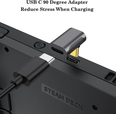 AuviPal BCLINK 240W USB C 90 Degree Adapter (Two Styles), USB C Male to Female L Shape Right Angle Connector for Steam Deck, ROG Ally, Meta Quest,...