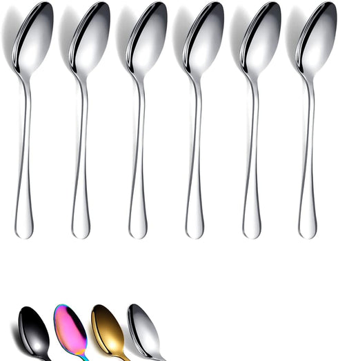 Berglander Teaspoons 6.5" Set of 6, Stainless Steel Shiny Polish Tea Spoons Silverware, Tea Spoon Small Dessert Spoon Teaspoon Sturdy And Easy To ...