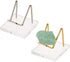 FINGERINSPIRE 2 Pcs Acrylic Stone Display Stand 2x2x1.7 inch Platinum & Golden Metal Arm Display Stand with Acrylic Base Mineral Specimens Display...