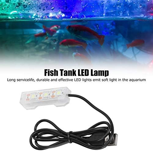 LED Aquarium Light, Light Weight USB Charging Underwater Light, Plastic Waterproof 2.4X0.8Inch for Aquarium Freshwater Office Desk Fish Tank...