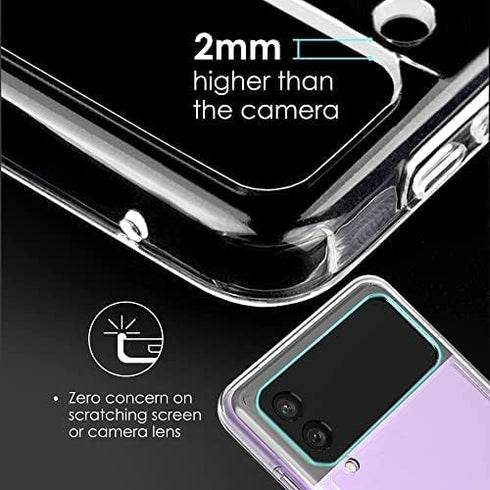 for Samsung Galaxy Z Flip 3 Case, Clear Shockproof Zflip3 Phone Cover, Slim Thin Protective Silicone Cases for Flip3 5G Phone - Transparent...