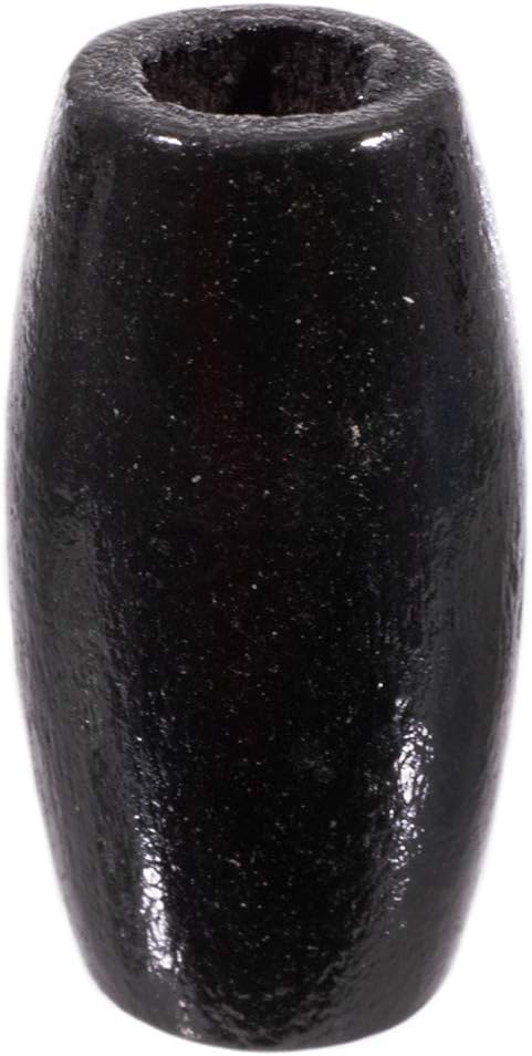 Black, Oval, 6 MM Hole, 22 Pack, Wooden Bead...