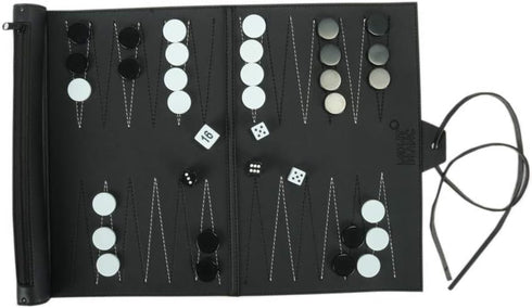 Travel Backgammon Set, Classic Board Game Travel with Leather Make Board, Gift Package, Portable Travel Strategy Backgammon Game Set for Adults, K...